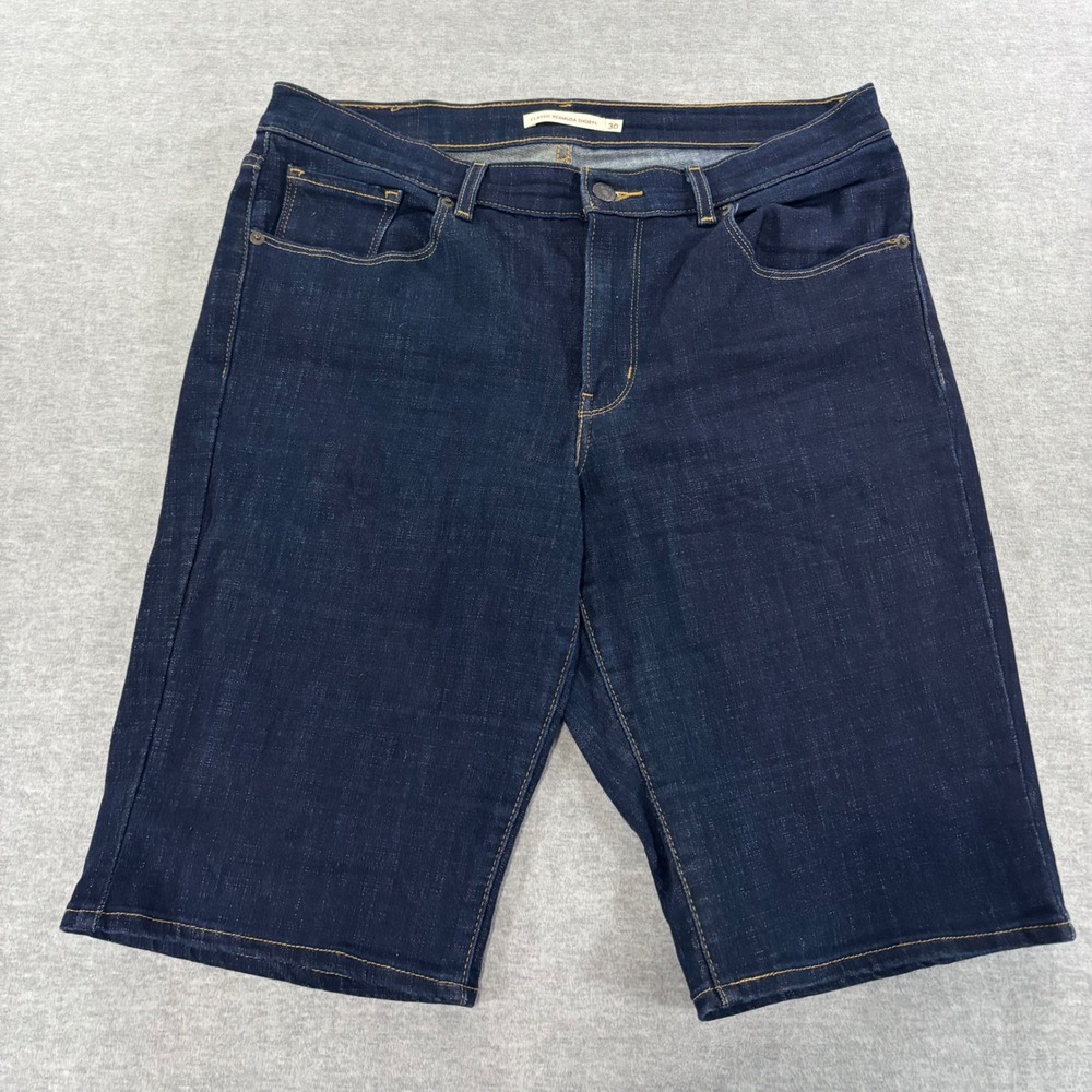 Levi Strauss Classic Bermuda Shorts‎ Dark Indigo Denim Blue 29969-0030 Womens 30